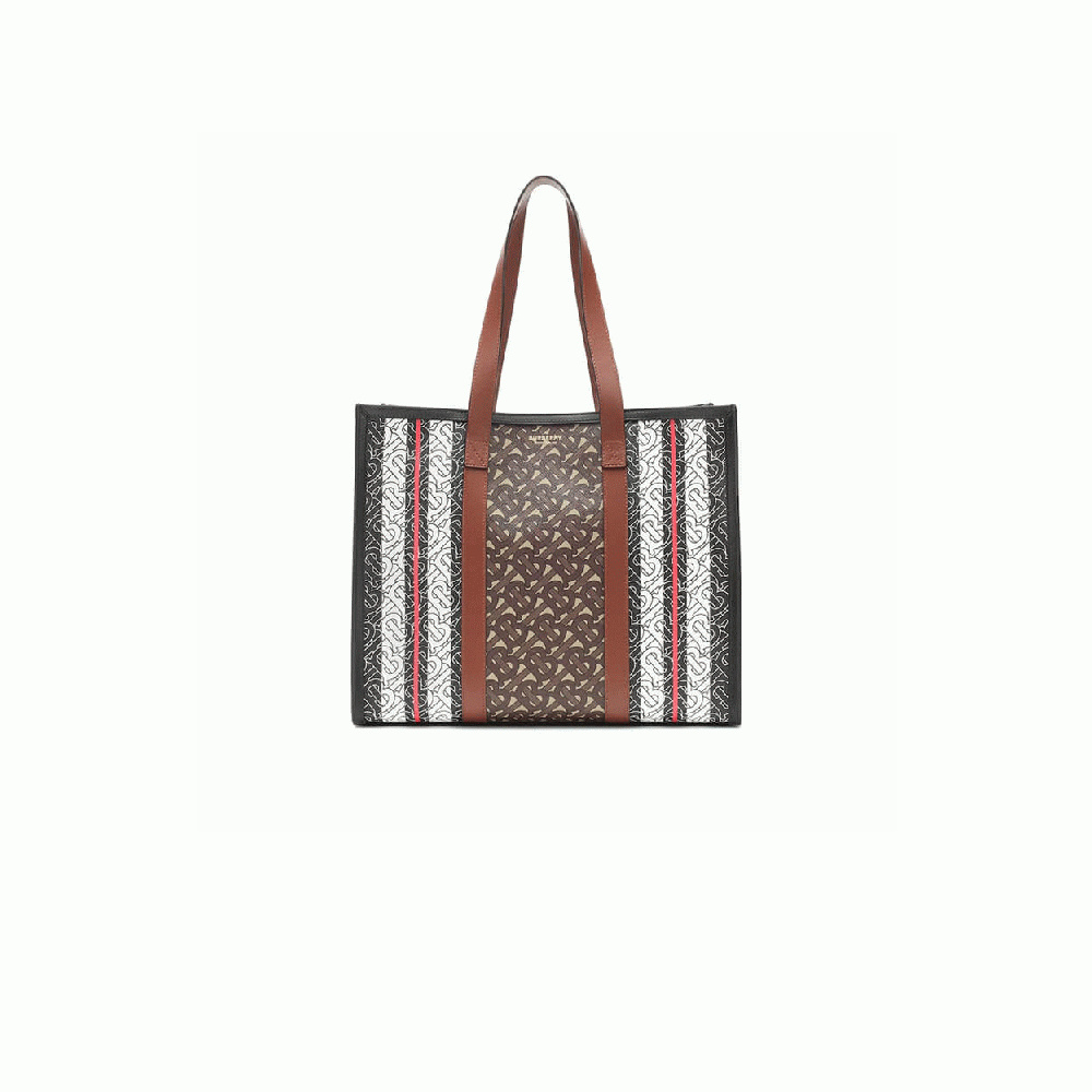 Monogram Stripe e-canvas tote