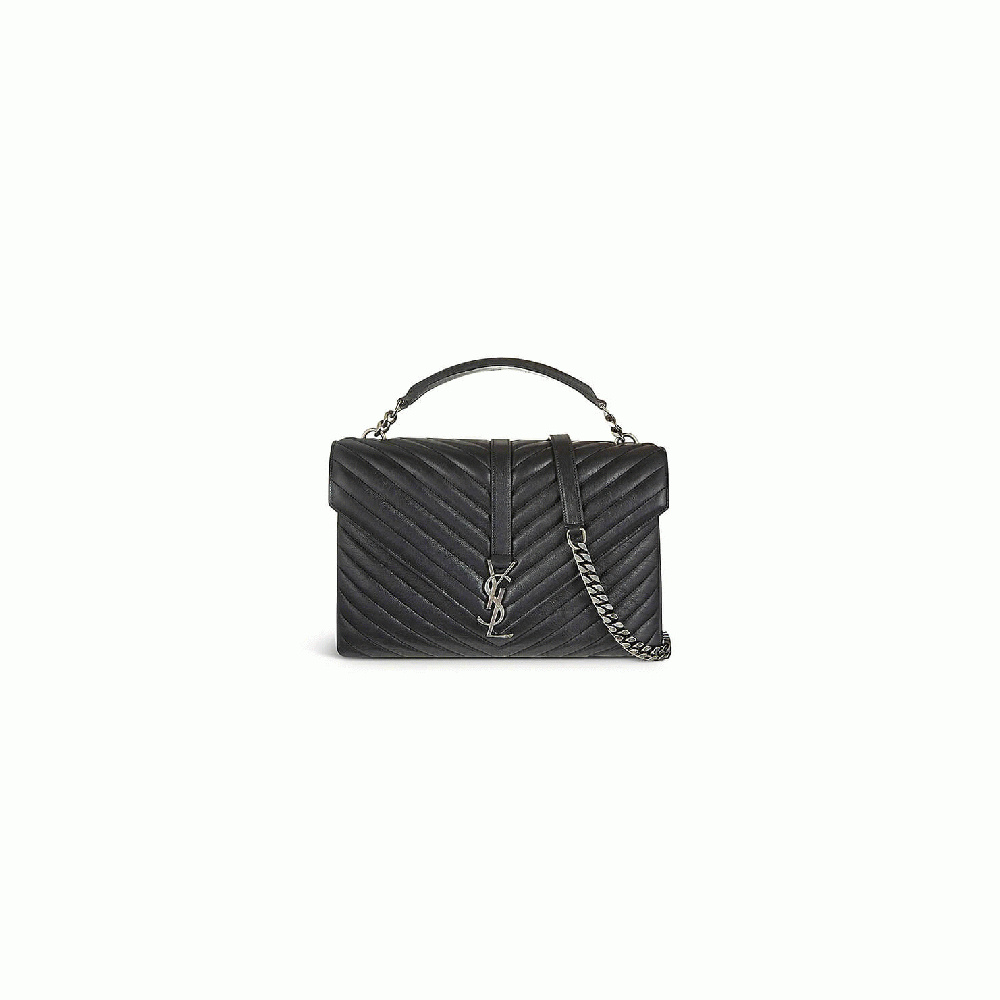 Saint Laurent College quilted-leather satchel bag