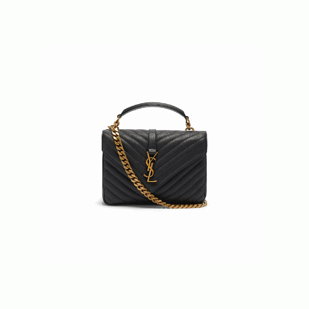 14975-1 Saint Laurent College quilted-leather satchel bag