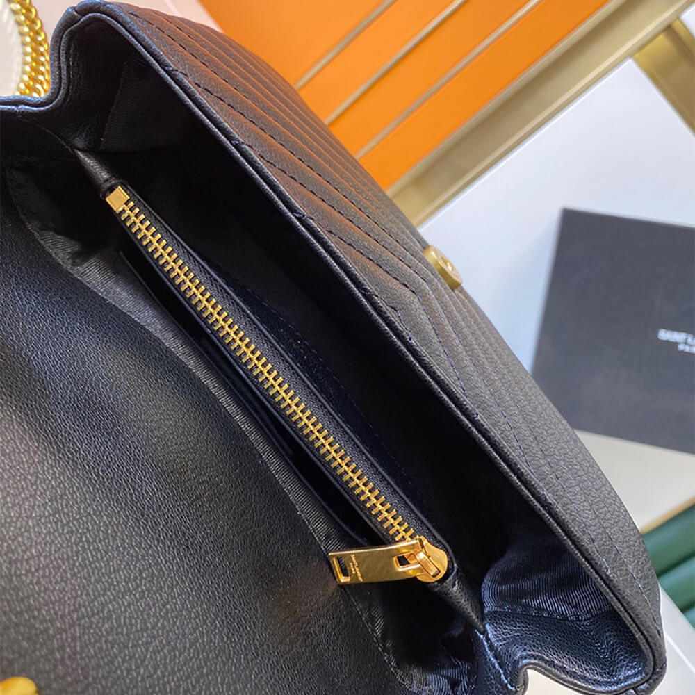 14975-8 Saint Laurent College quilted-leather satchel bag