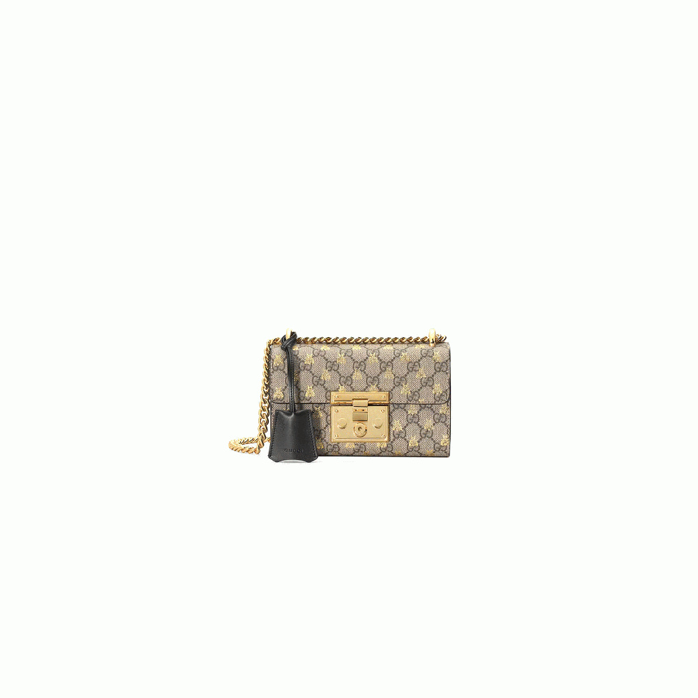 Padlock small GG bees shoulder bag