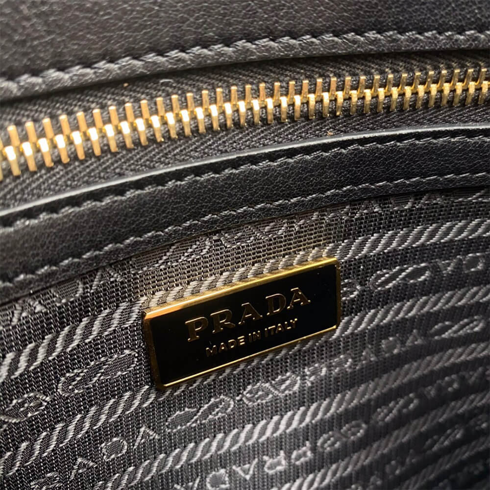 Large Prada Symbole jacquard fabric handbag