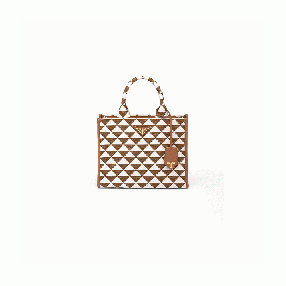 Small Prada Symbole jacquard fabric handbag