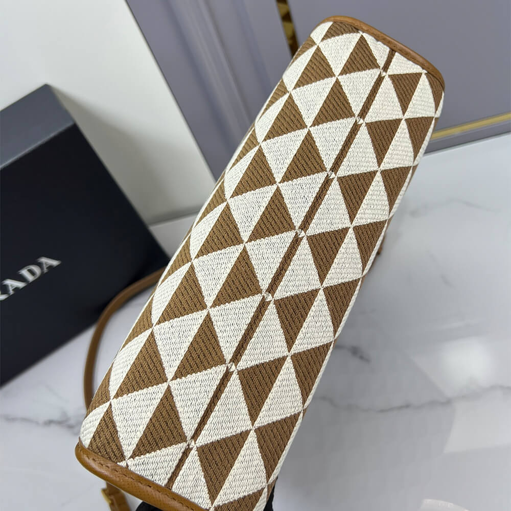 15480-5 Small Prada Symbole jacquard fabric handbag