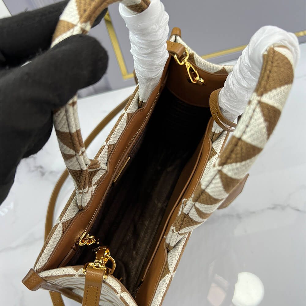 15480-8 Small Prada Symbole jacquard fabric handbag