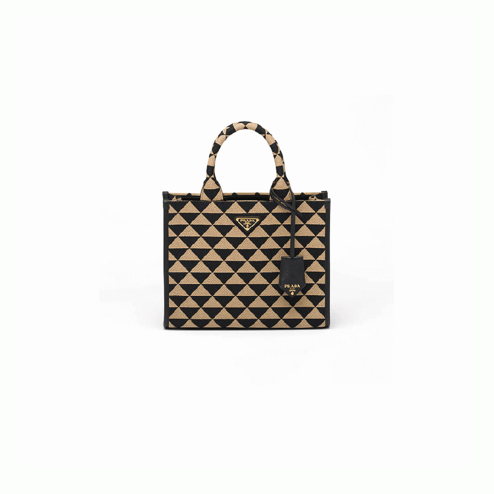 Small Prada Symbole jacquard fabric handbag