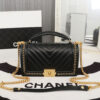 Chanel Top Handle Chevron Boy Handbag