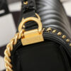 Chanel Top Handle Chevron Boy Handbag