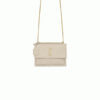 SUNSET MEDIUM CHAIN BAG IN CROCODILE-EMBOSSED SHINY LEATHER