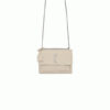 SUNSET MEDIUM CHAIN BAG IN CROCODILE-EMBOSSED SHINY LEATHER