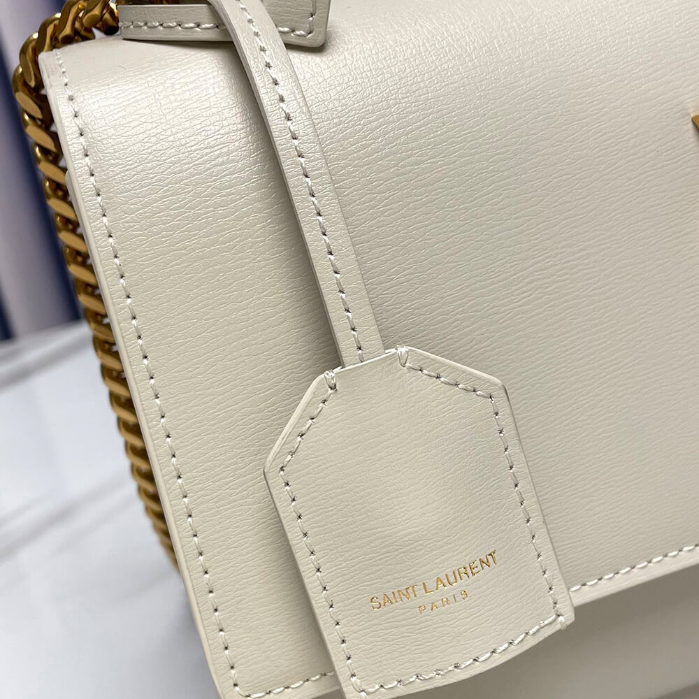 SUNSET MEDIUM CHAIN BAG IN SMOOTH LEATHER