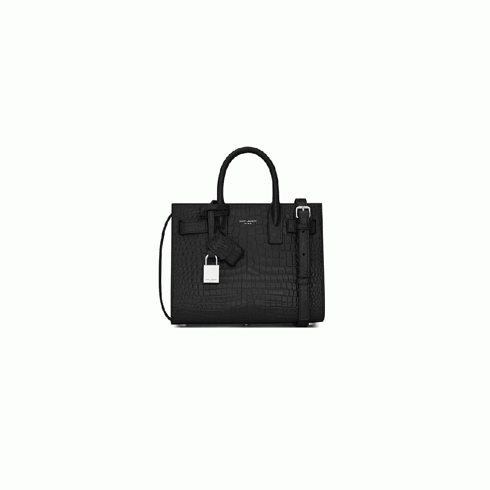 YSL SAC DE JOUR NANO IN EMBOSSED CROCODILE SHINY LEATHER