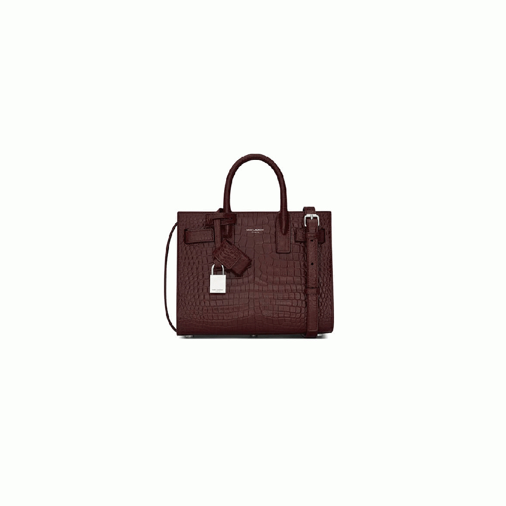 YSL SAC DE JOUR NANO IN EMBOSSED CROCODILE SHINY LEATHER