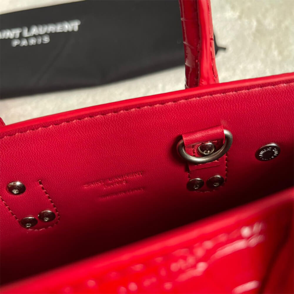 YSL SAC DE JOUR NANO IN EMBOSSED CROCODILE SHINY LEATHER