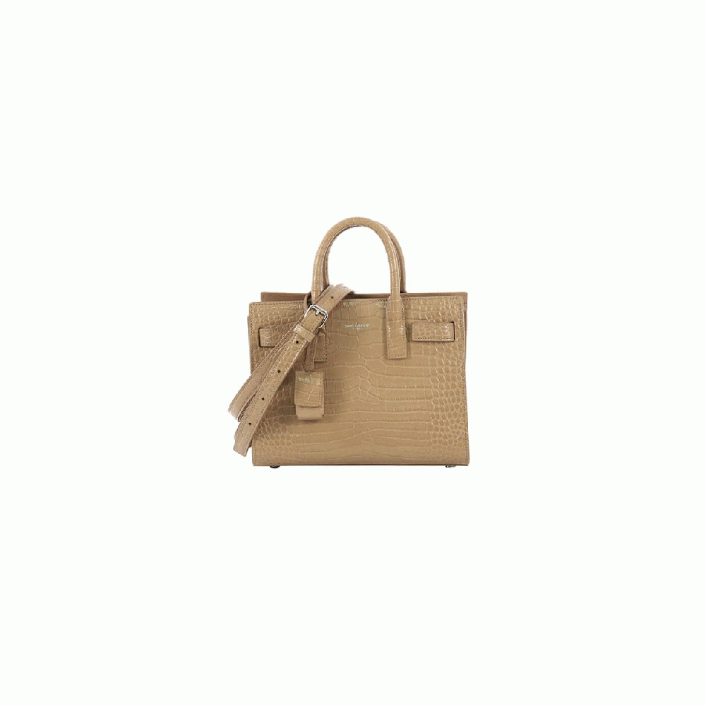 YSL SAC DE JOUR NANO IN EMBOSSED CROCODILE SHINY LEATHER