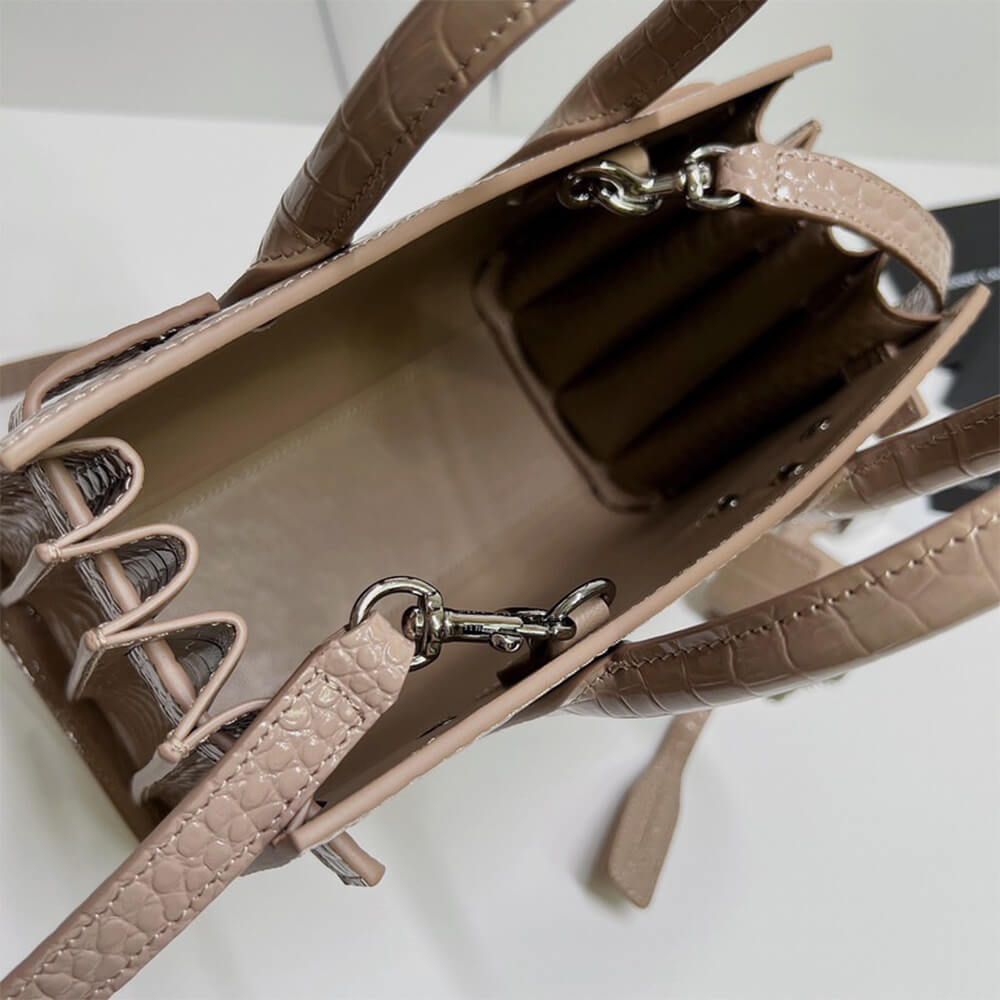 YSL SAC DE JOUR NANO IN EMBOSSED CROCODILE SHINY LEATHER