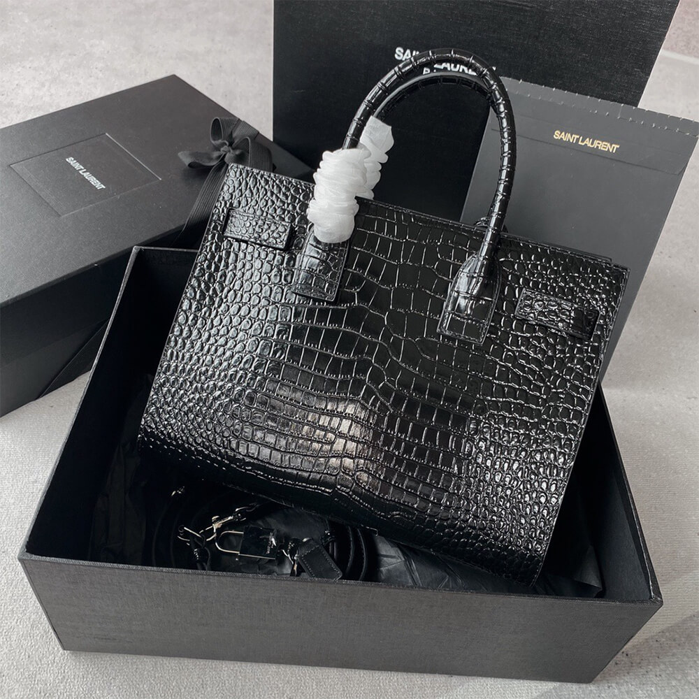 15573-3 YSL SAC DE JOUR BABY IN CROCODILE-EMBOSSED