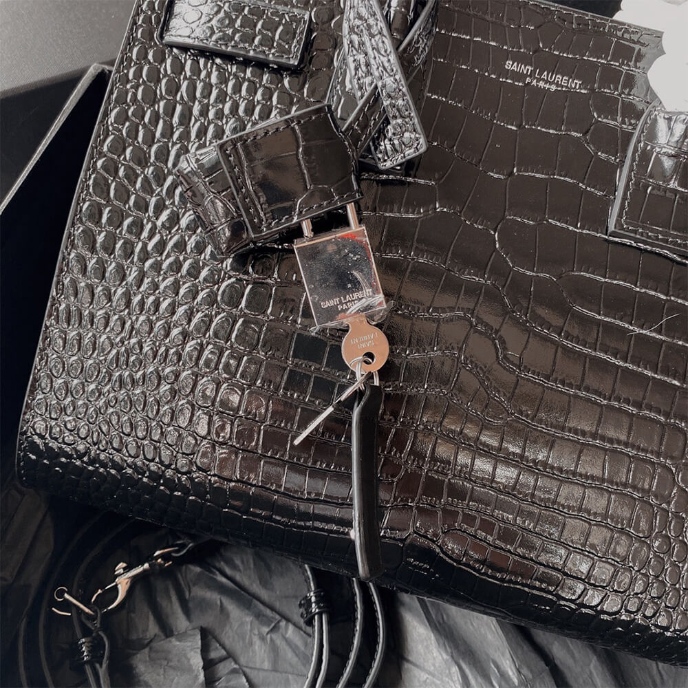 15573-5 YSL SAC DE JOUR BABY IN CROCODILE-EMBOSSED