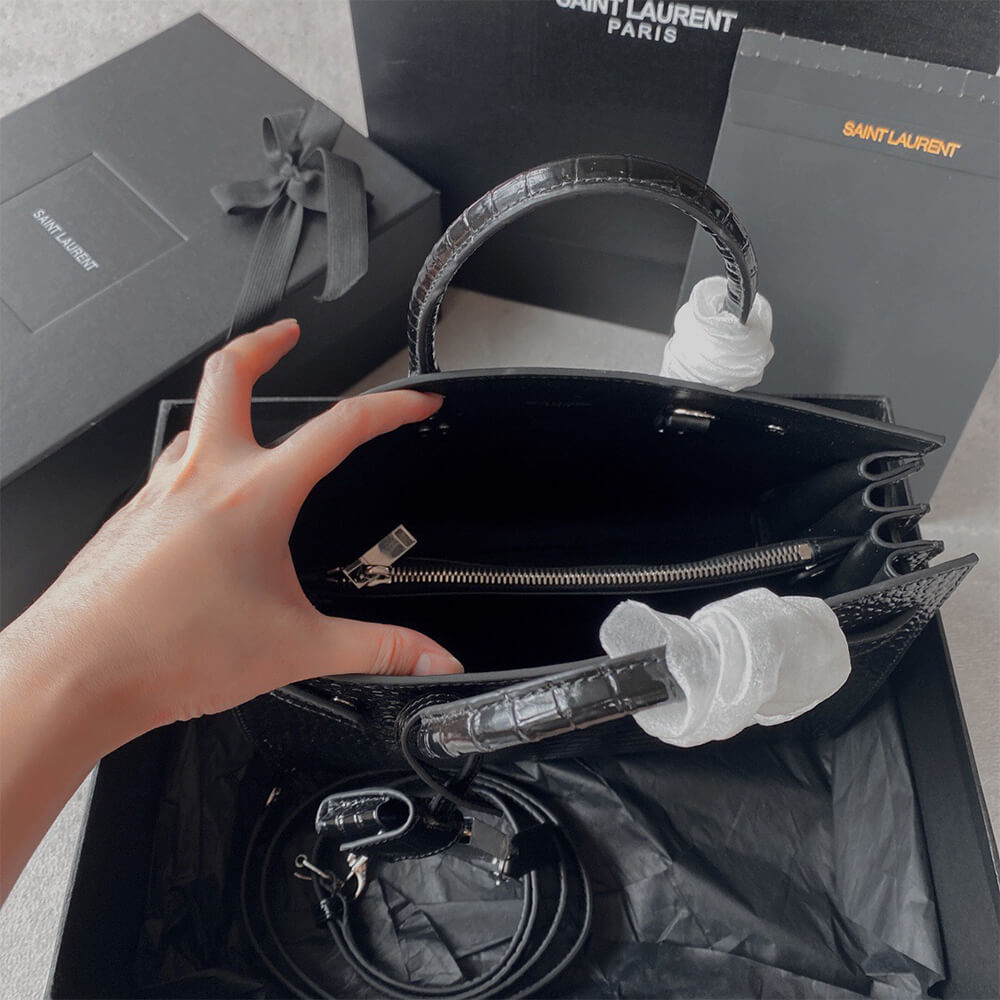 15573-8 YSL SAC DE JOUR BABY IN CROCODILE-EMBOSSED