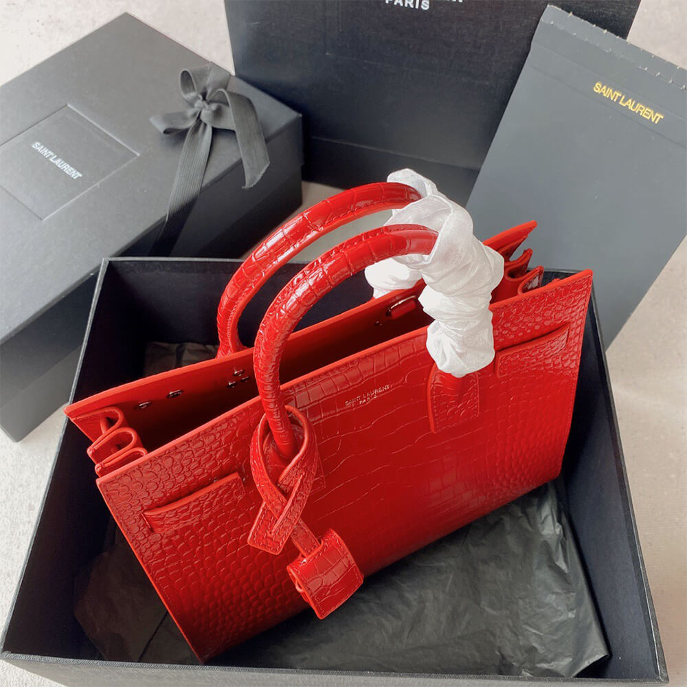 15574-3 YSL SAC DE JOUR BABY IN CROCODILE-EMBOSSED