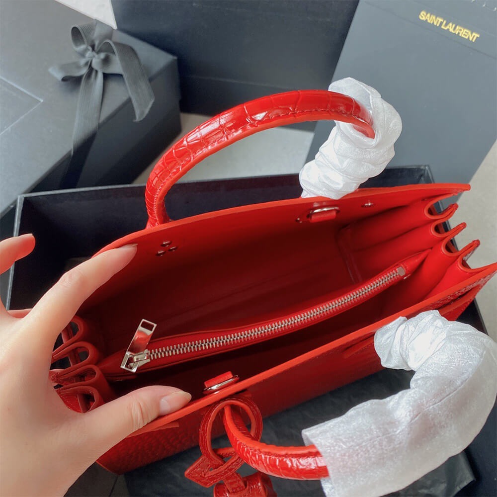 15574-8 YSL SAC DE JOUR BABY IN CROCODILE-EMBOSSED