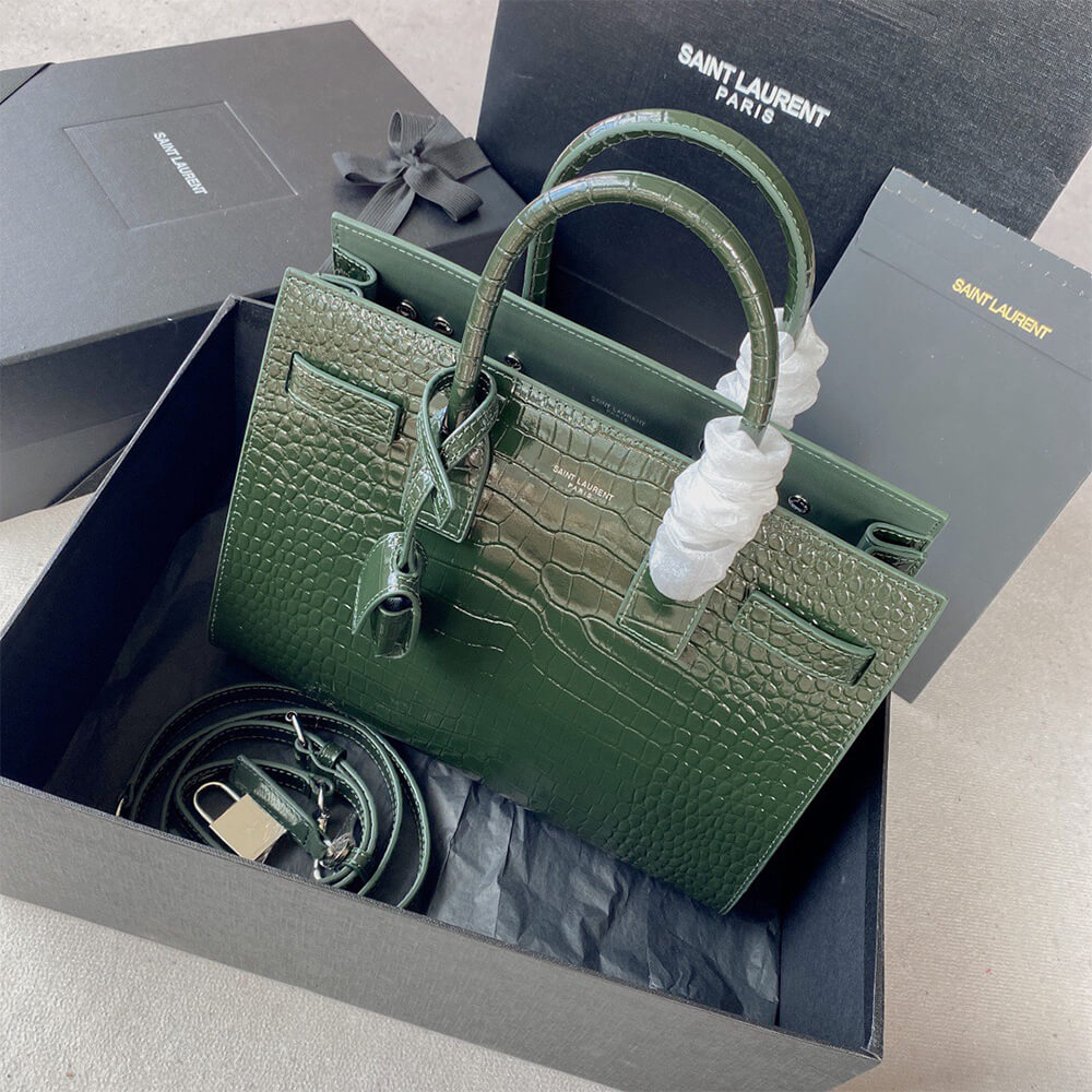 15575-3 YSL SAC DE JOUR BABY IN CROCODILE-EMBOSSED