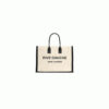RIVE GAUCHE LARGE TOTE BAG IN PRINTED CANVAS AND LEATHER