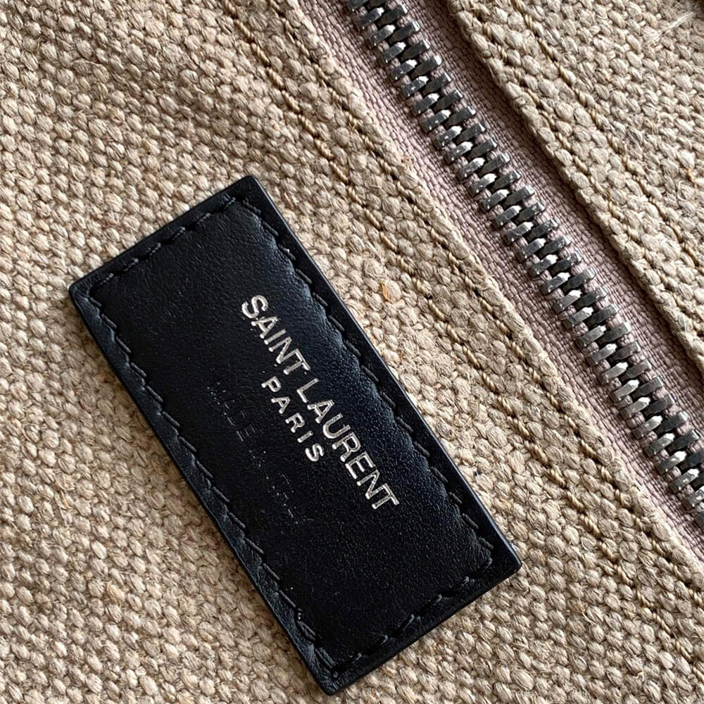 RIVE GAUCHE LARGE TOTE BAG IN PRINTED CANVAS AND LEATHER