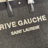 RIVE GAUCHE LARGE TOTE BAG IN EMBROIDERED RAFFIA AND LEATHER