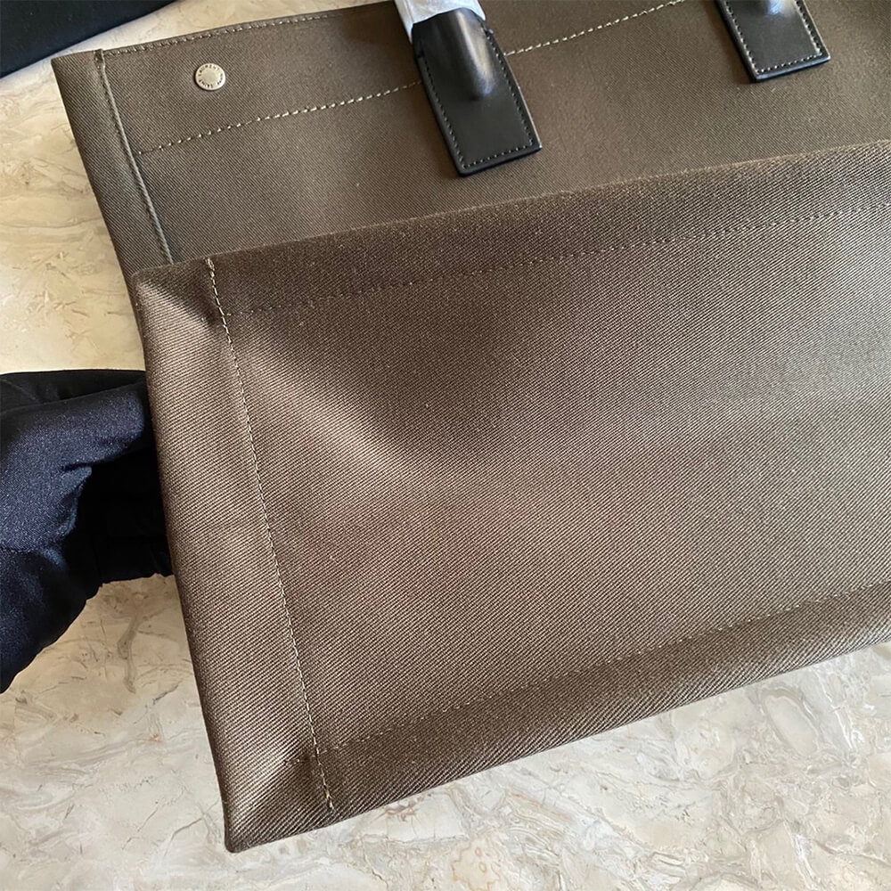 RIVE GAUCHE LARGE TOTE BAG IN PRINTED CANVAS AND LEATHER