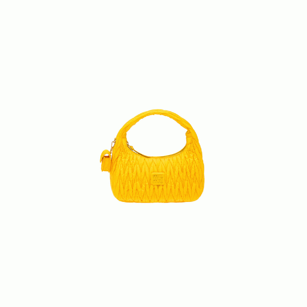 Miu Wander matelasse regenerated nylon hobo bag