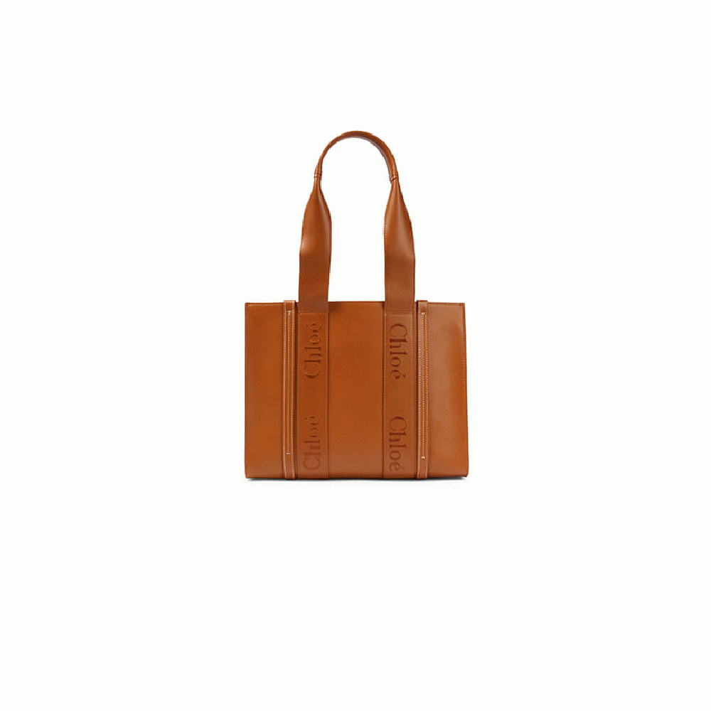 Chloe Woody Medium Leather Tote Bag