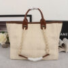 15813-4 CHANEL Woven Straw Raffia Striped Medium Deauville Tote