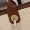 15813-6 CHANEL Woven Straw Raffia Striped Medium Deauville Tote