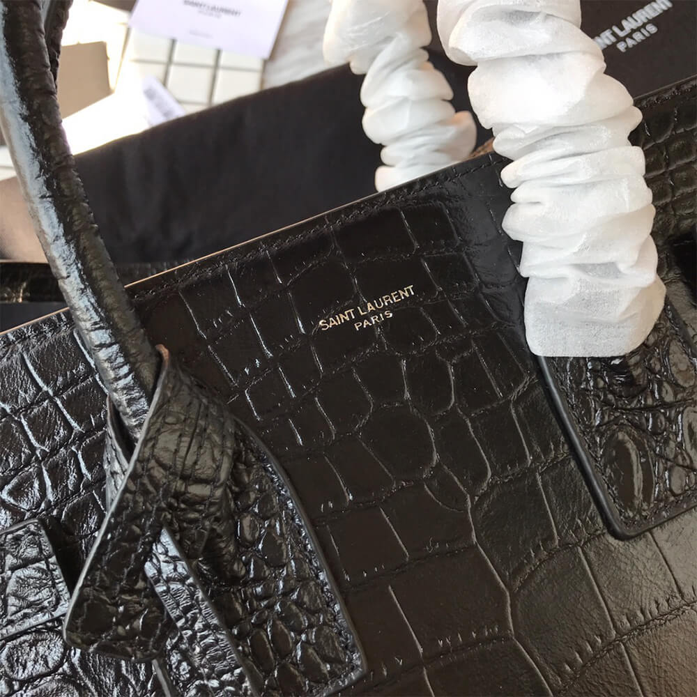 SMALL SAC DE JOUR IN MATTE EMBOSSED CROCODILE LEATHER