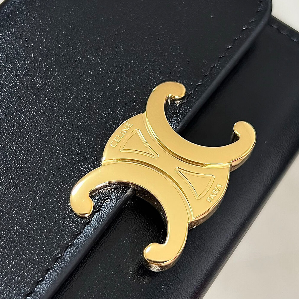 CELINE COMPACT WALLET WITH COIN TRIOMPHE IN SHINY CALFSKIN(HIGH-END GRADE)