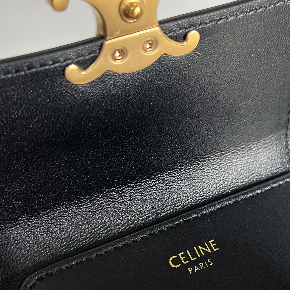 CELINE COMPACT WALLET WITH COIN TRIOMPHE IN SHINY CALFSKIN(HIGH-END GRADE)