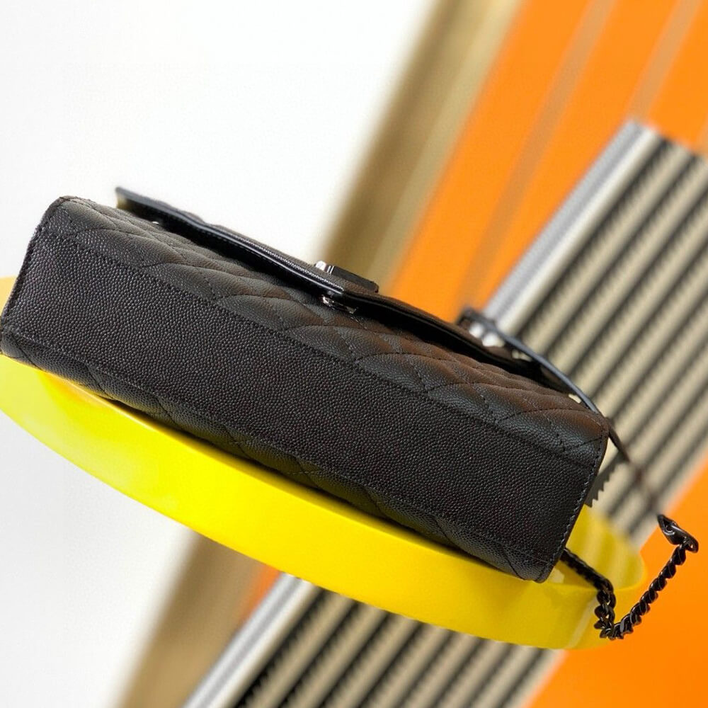 YSL ENVELOPE MEDIUM IN QUILTED GRAIN DE POUDRE EMBOSSED LEATHER(HIGH-END GRADE)