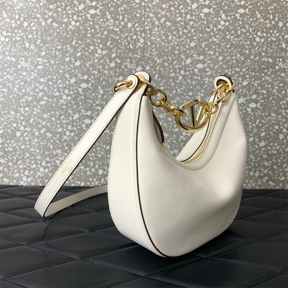 VLOGO MOON MINI HOBO BAG IN NAPPA LEATHER WITH CHAIN