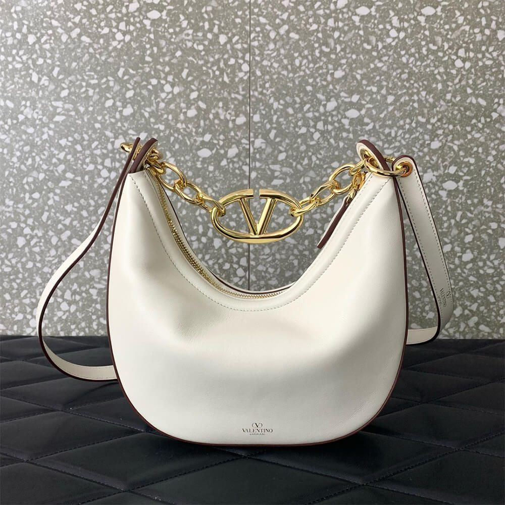 VLOGO MOON MINI HOBO BAG IN NAPPA LEATHER WITH CHAIN