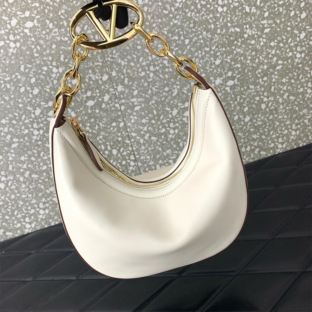 VLOGO MOON MINI HOBO BAG IN NAPPA LEATHER WITH CHAIN