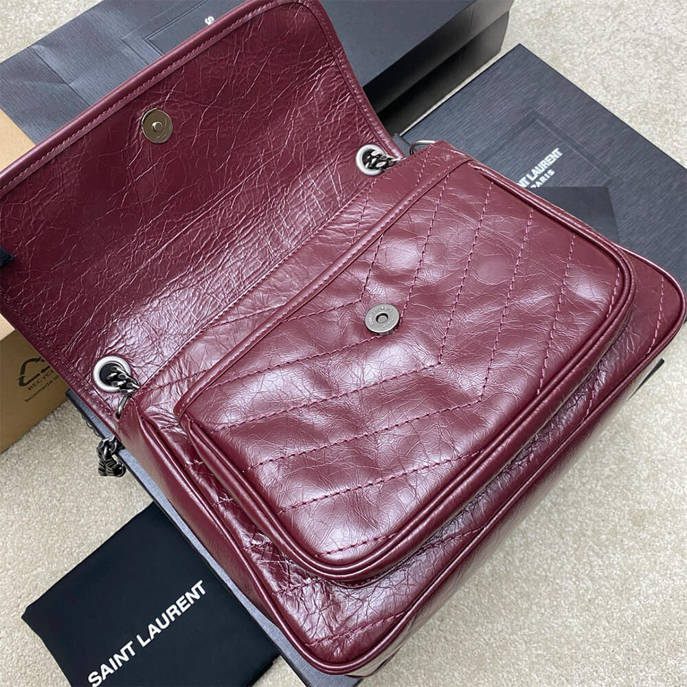 SAINT LAURENT NIKI MEDIUM IN CRINKLED VINTAGE LEATHER