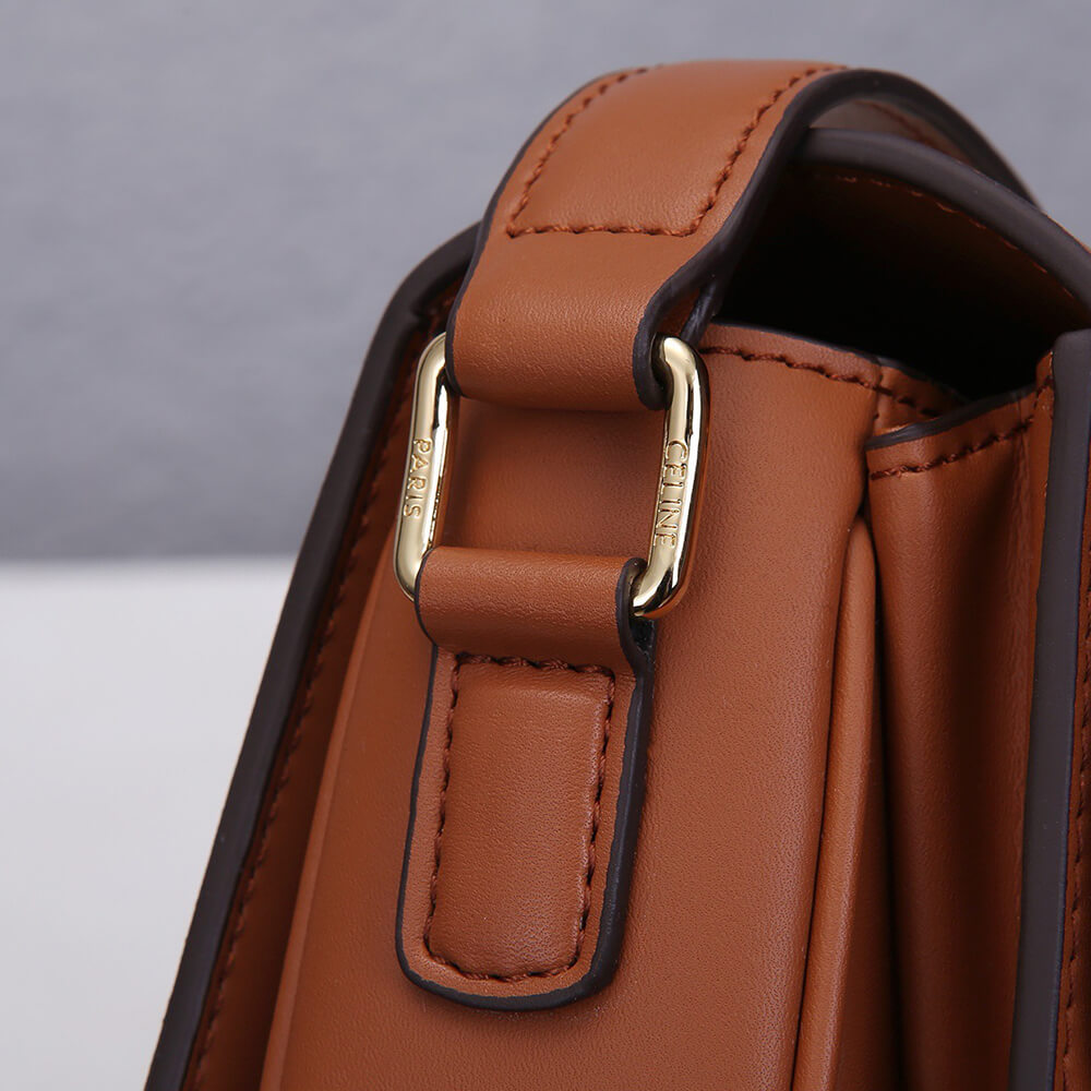 CELINE CLASSIQUE TRIOMPHE BAG IN TRIOMPHE CANVAS AND CALFSKIN