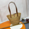 16607-4 YSL Small Panier Raffia Bag In Brown