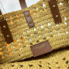 16607-7 YSL Small Panier Raffia Bag In Brown
