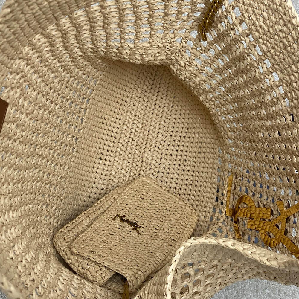 YSL ICARE SHOPPING BAG IN RAFFIA(HIGH-END GRADE)