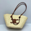 CELINE CLASSIC RAFFIA AND CALFSKIN