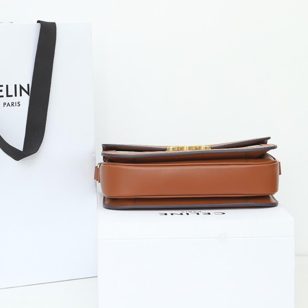 CELINE CLASSIQUE TRIOMPHE BAG IN TRIOMPHE CANVAS AND CALFSKIN(HIGH-END GRADE)