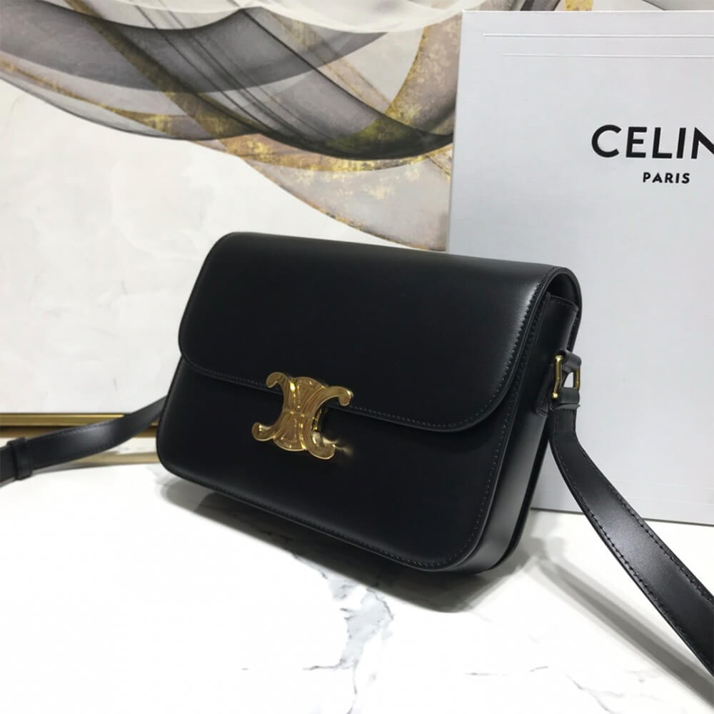 CELINE CLASSIQUE TRIOMPHE BAG IN SHINY CALFSKIN(HIGH-END GRADE)