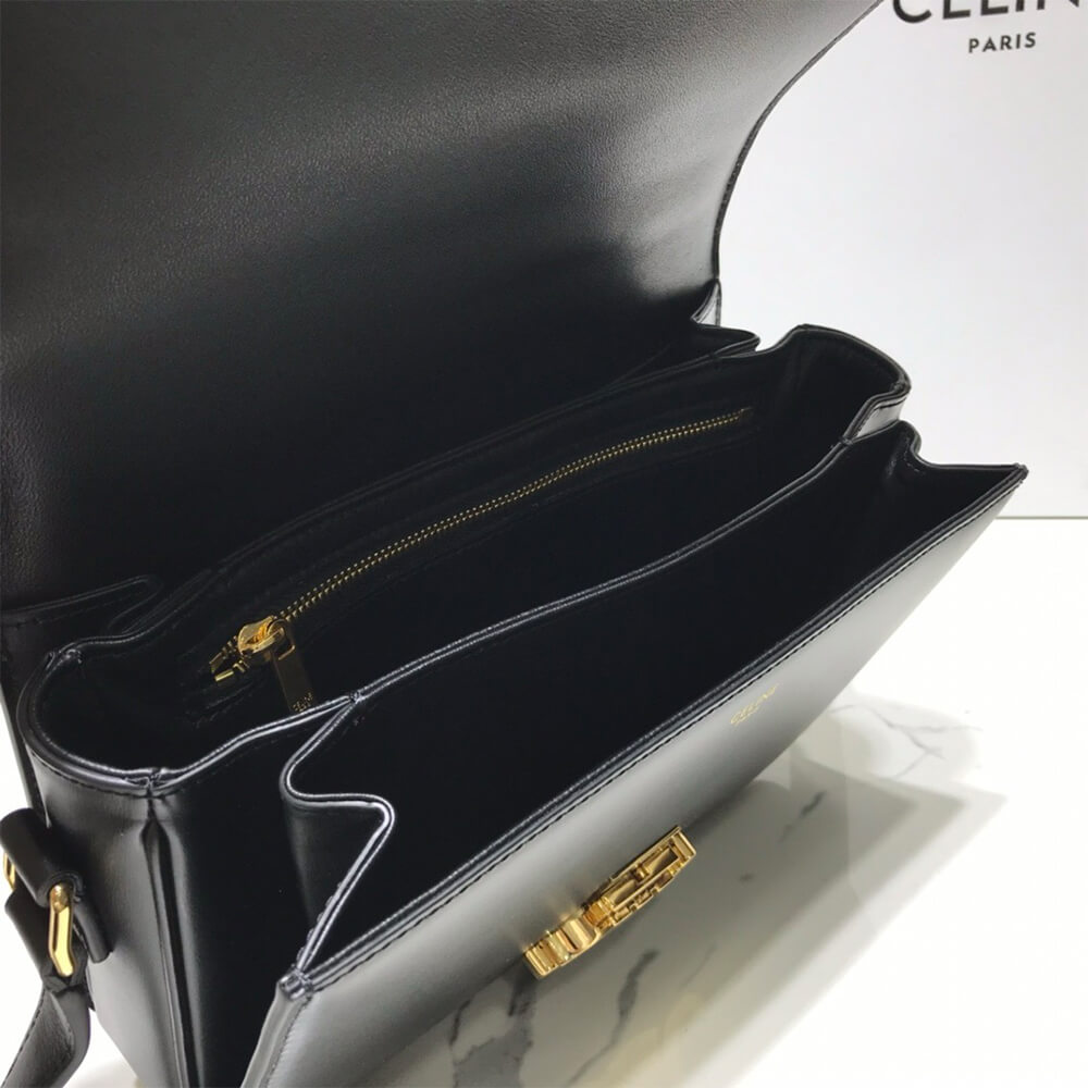 CELINE CLASSIQUE TRIOMPHE BAG IN SHINY CALFSKIN(HIGH-END GRADE)